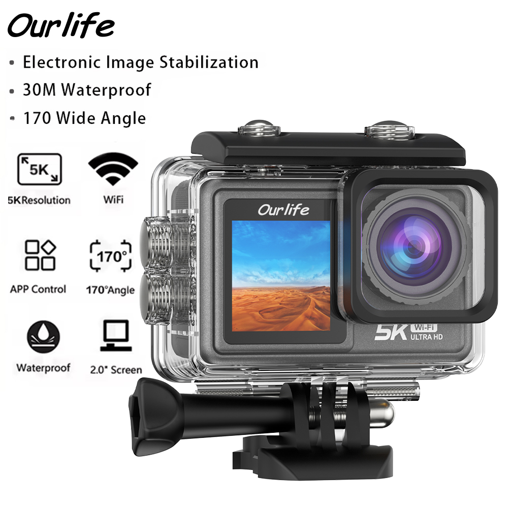 Unique Electronics Gadgets - Экшн-камера Ourlife 5K30FPS с EIS, 2-дюймовым